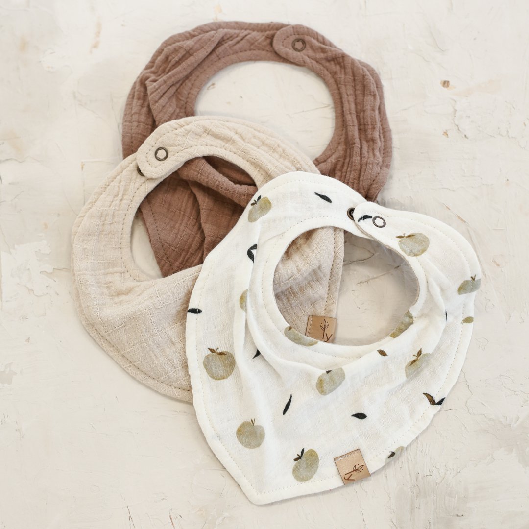 Bandana Baby Lätzchen 3er Set Apfel schenkefreude.ch
