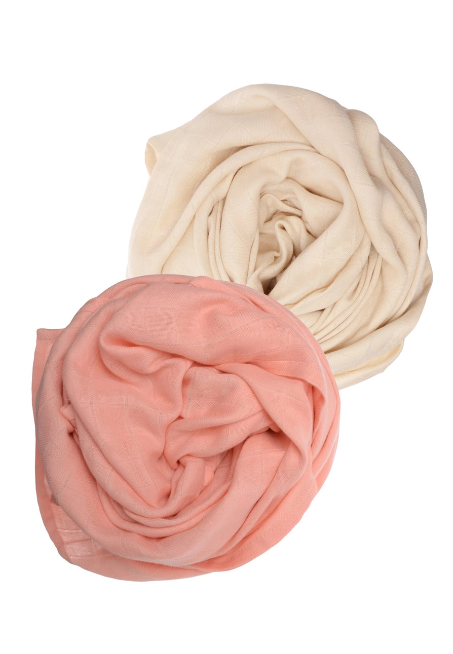 Musselintuch 2er Set apricot beige schenkefreude.ch