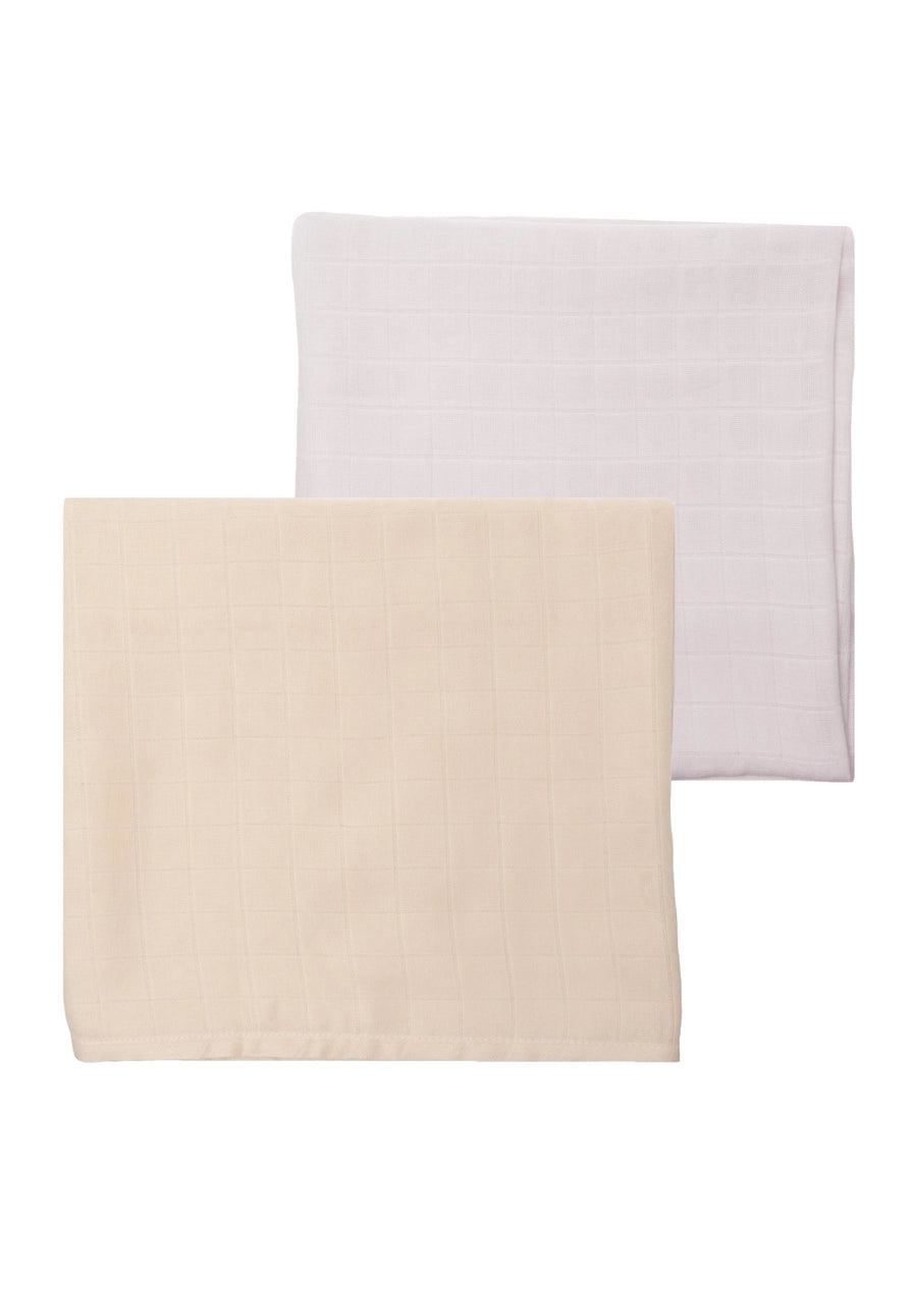 Musselintuch 2er Set grau beige schenkefreude.ch