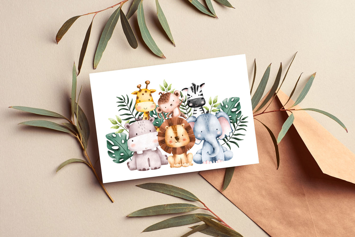 Grusskarte wildfamily DIN A6 quer schenkefreude.ch