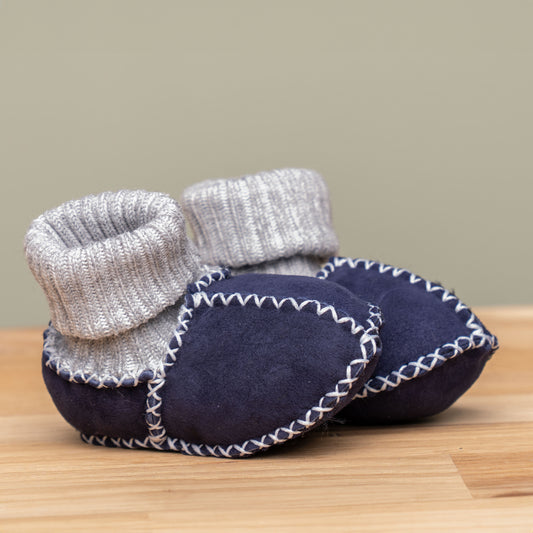 Babyschuh Lammfell marine  schenkefreude.ch   