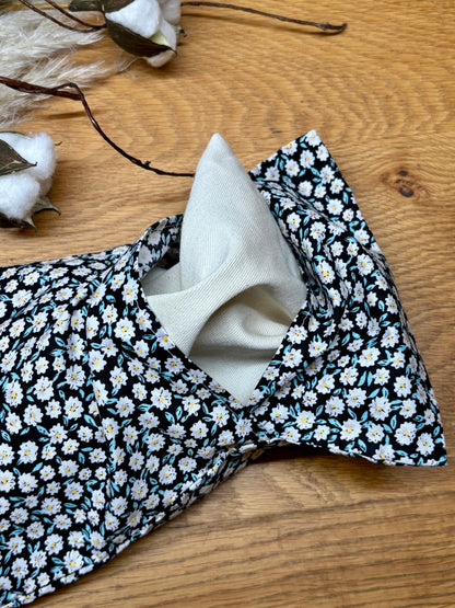 Wärmekissen Kühlkissen Blume schwarz 16x24cm