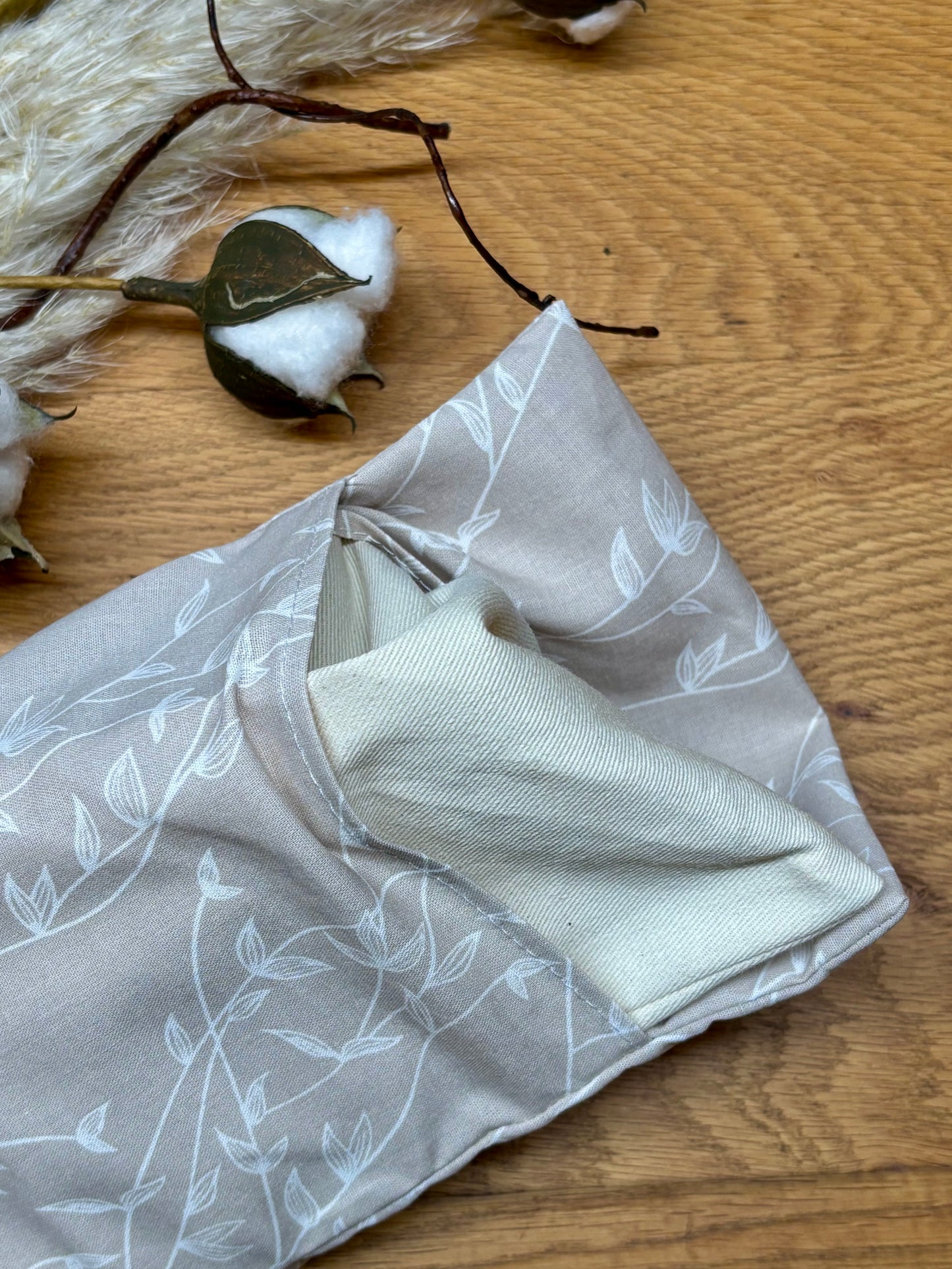 Wärmekissen Kühlkissen Blattranke beige 16x24cm