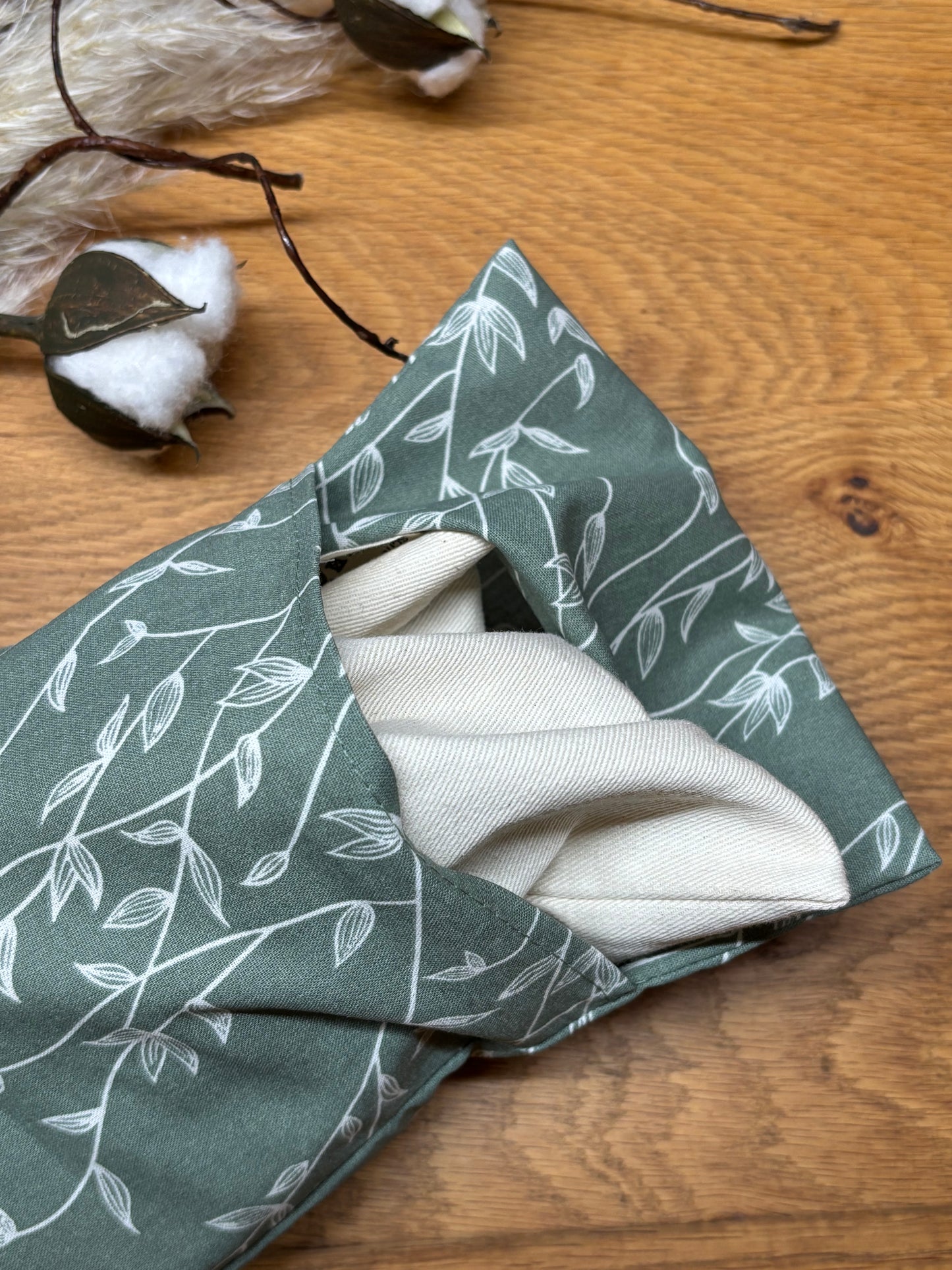 Wärmekissen Kühlkissen Blattranke blassgrün 16x24cm