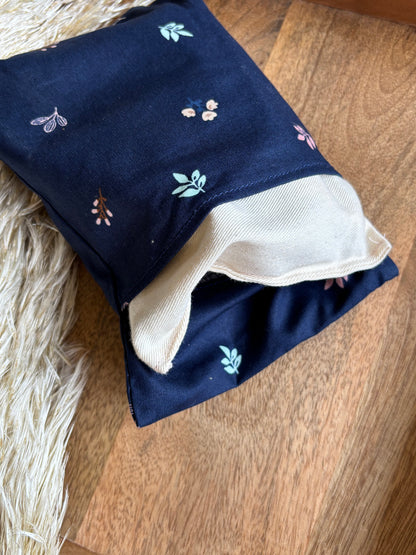 Wärmekissen Kühlkissen Blume marine 13x17cm